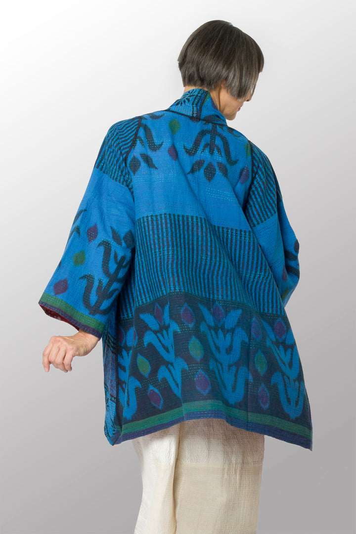 COTTON OVERDYE KANTHA A-LINE JKT - ov2003-cblu003a -