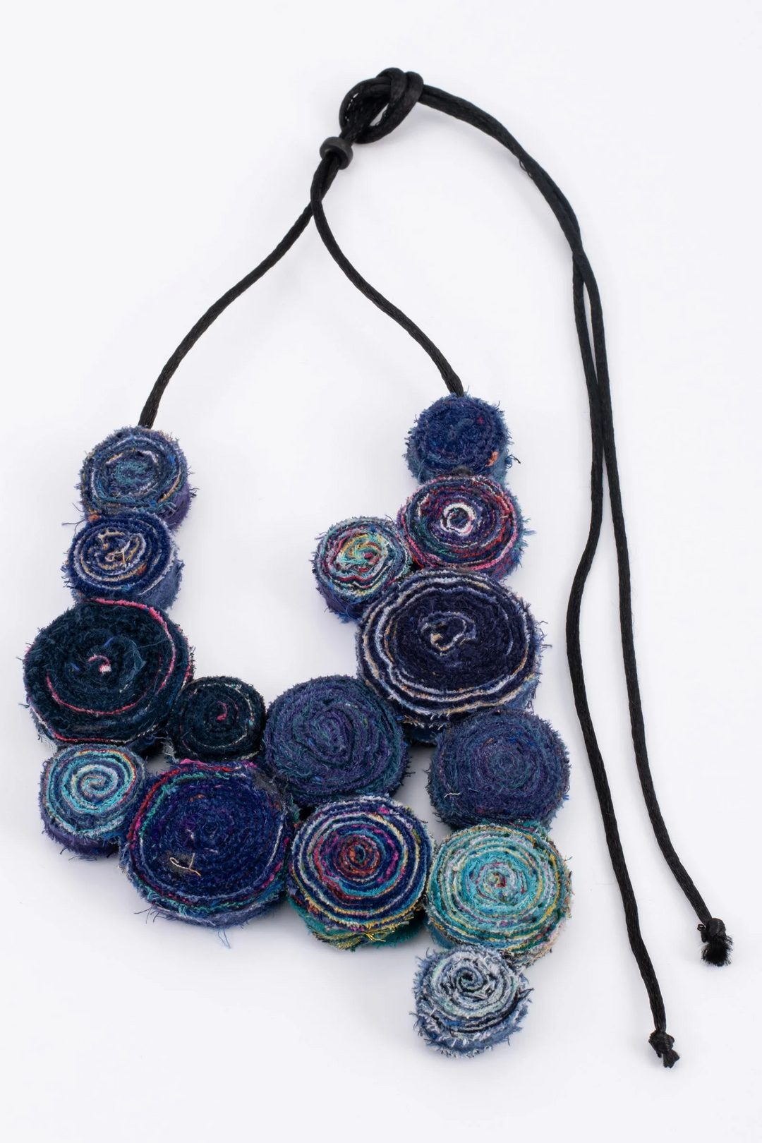 VINTAGE COTTON KANTHA EDDY SHORT NECKLACE - cv2715-nvb -