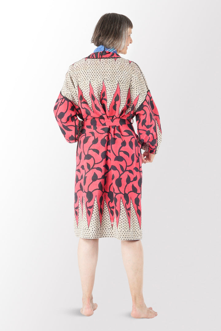 VINTAGE COTTON KANTHA SIMPLE ROBE - cv4334-0005a -