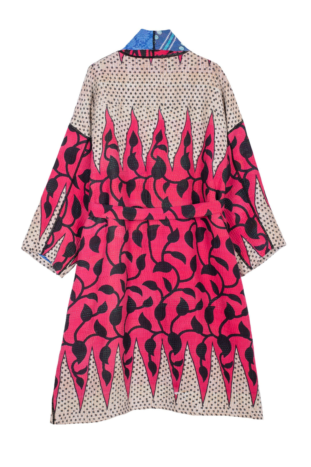 VINTAGE COTTON KANTHA SIMPLE ROBE - cv4334-0005a -