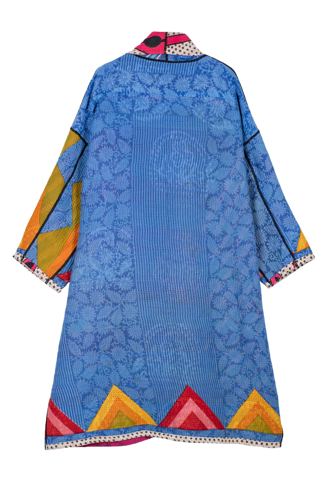 VINTAGE COTTON KANTHA SIMPLE ROBE - cv4334-0005a -