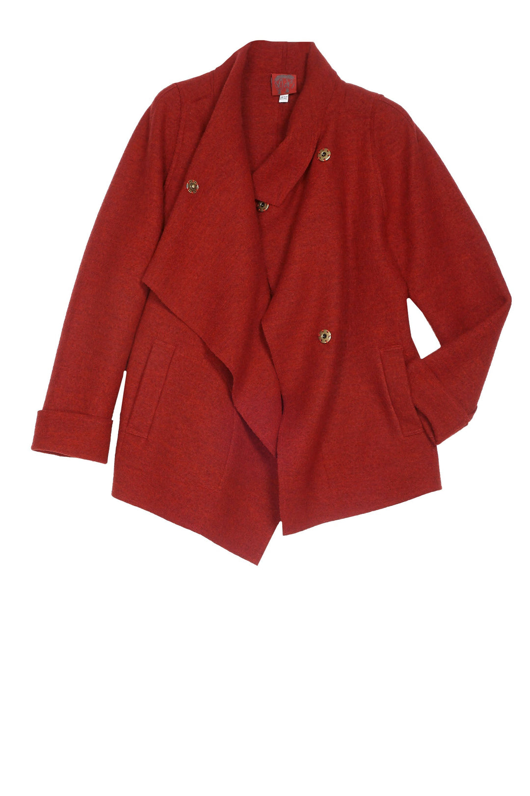 BOILED WOOL DRAPE COLLAR JKT - wb1037-red -