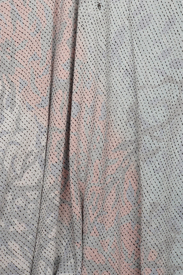 SUMMER BREEZE PRINT KANTHA A-LINE DUSTER - sz2311-blu -