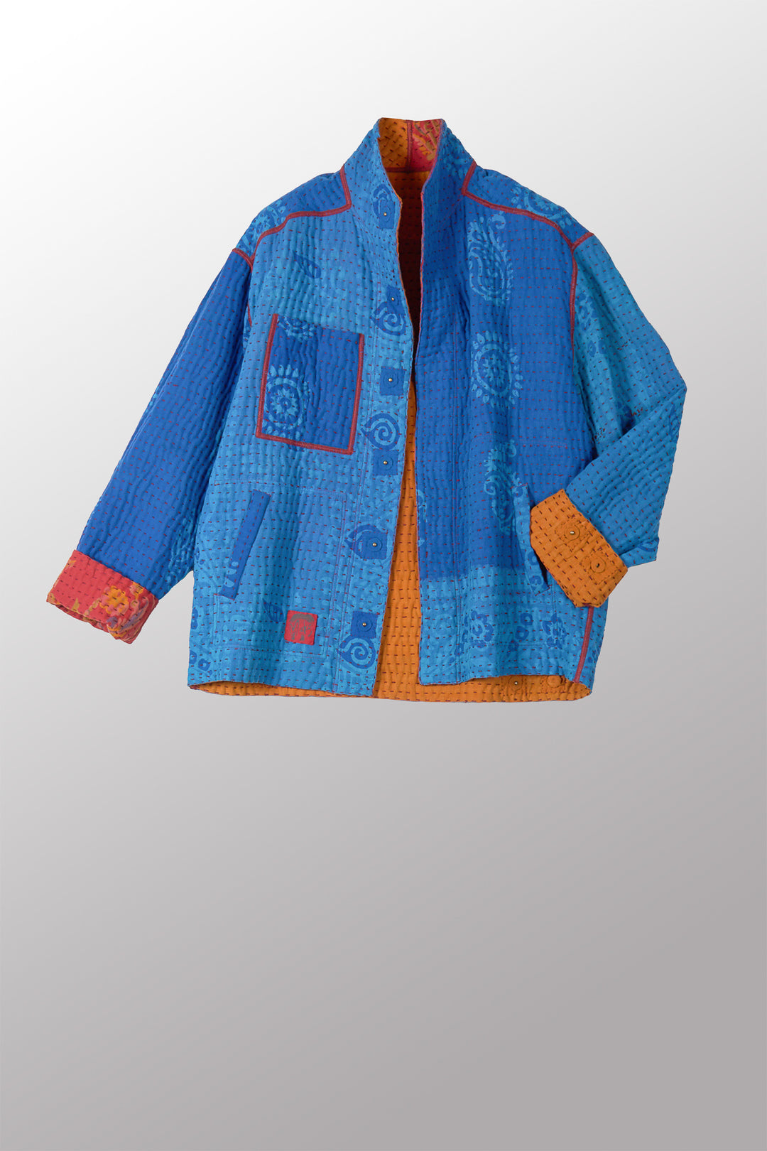VINTAGE COTTON BBK KANTHA MEN'S BLOUSON - bb4040-0001s -