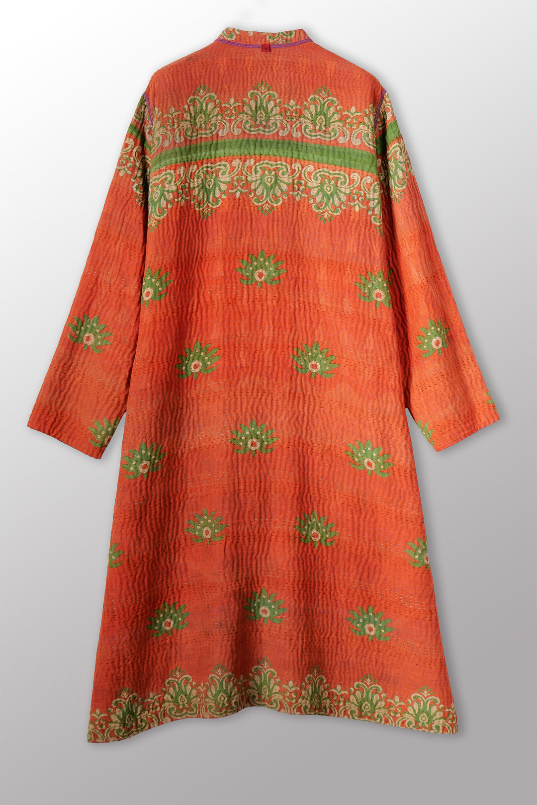 COTTON OVERDYE KANTHA KAFTAN COAT - ov4343-corg001m -