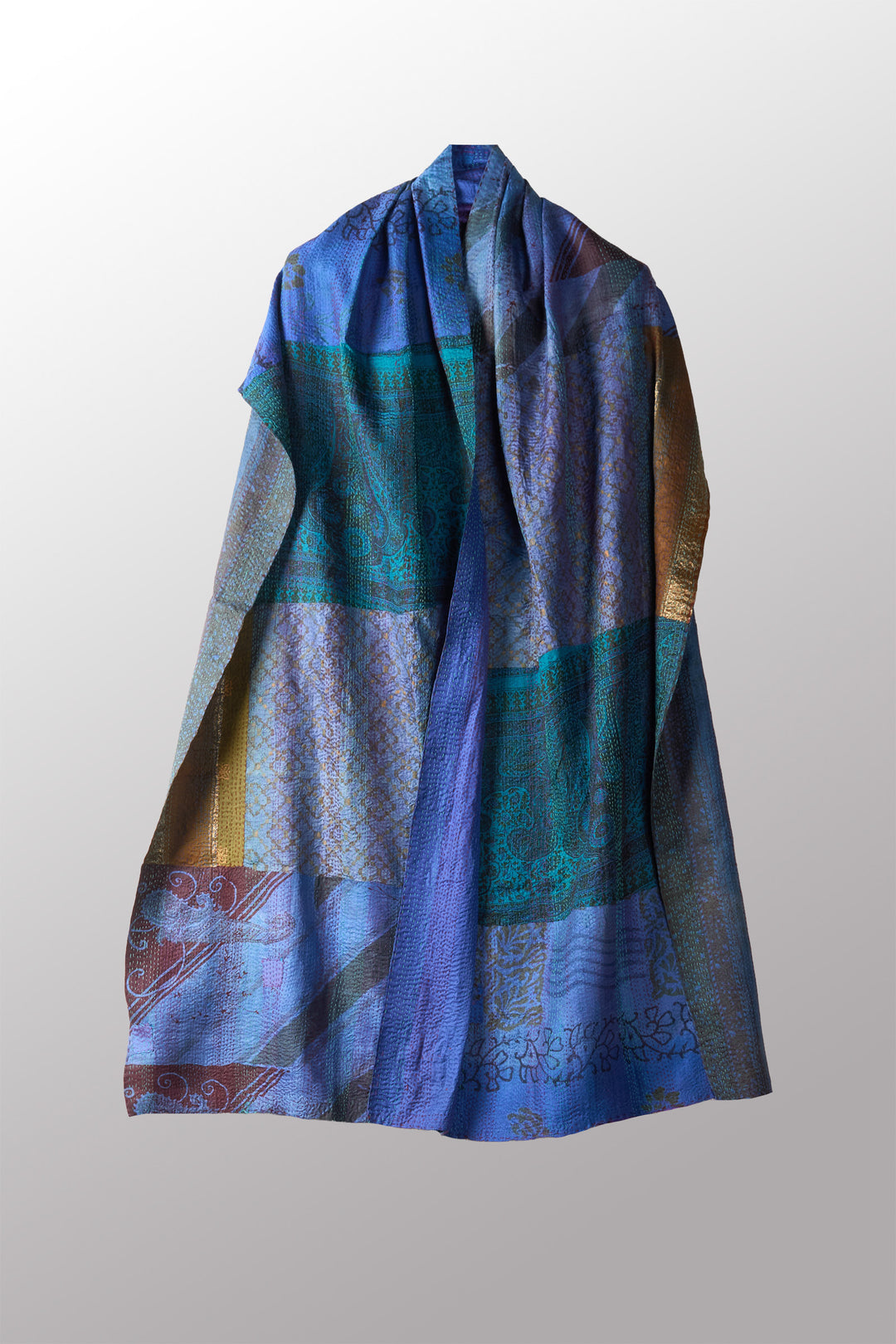VINTAGE SILK KANTHA SCARF STANDARD - sv2801-0008a -