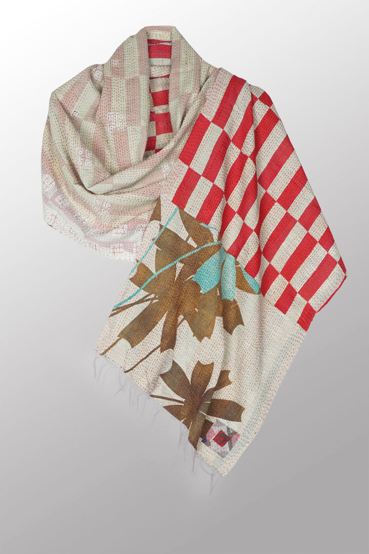 VINTAGE COTTON KANTHA SCARF STANDARD - cv2801-0001a -