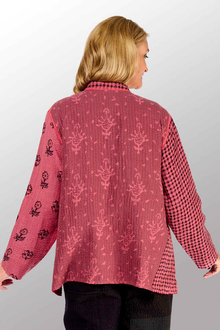 BBK PATCH KANTHA KAFTAN JACKET SHORT - bl-bbp4088-pik -