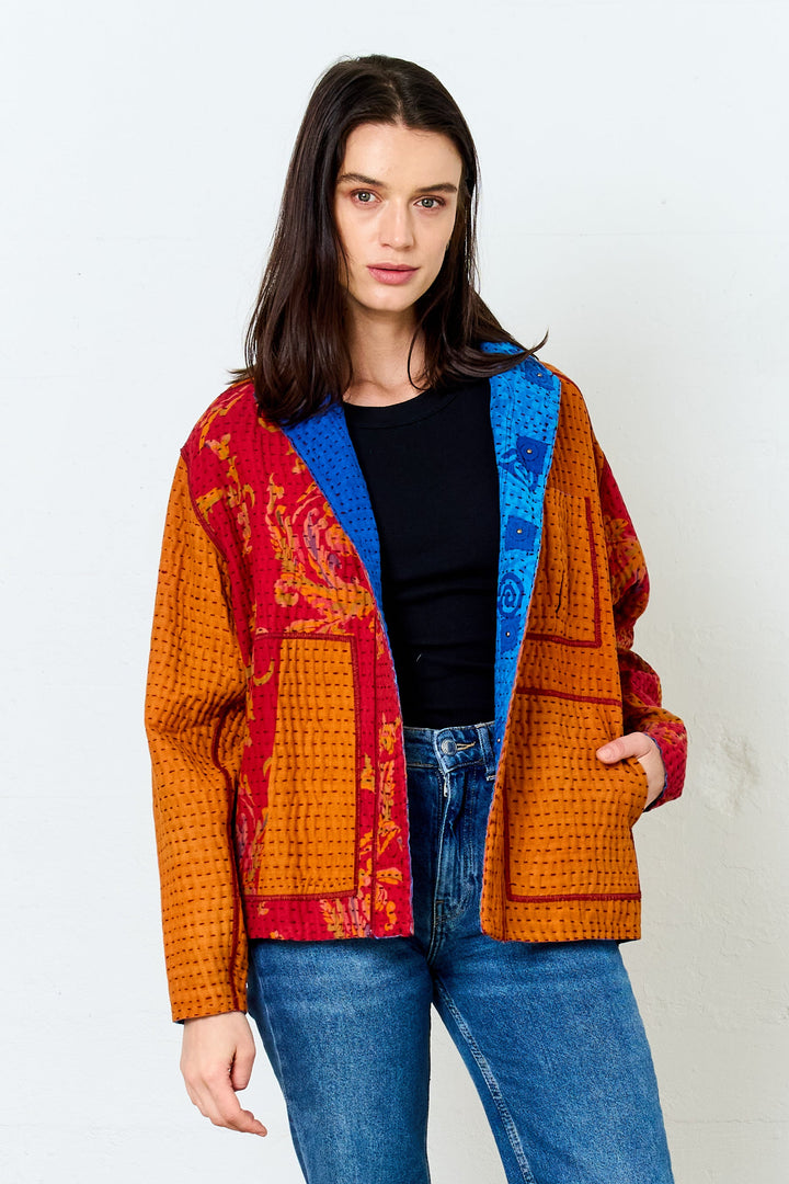 VINTAGE COTTON BBK KANTHA MEN'S BLOUSON - bb4040-0001s -