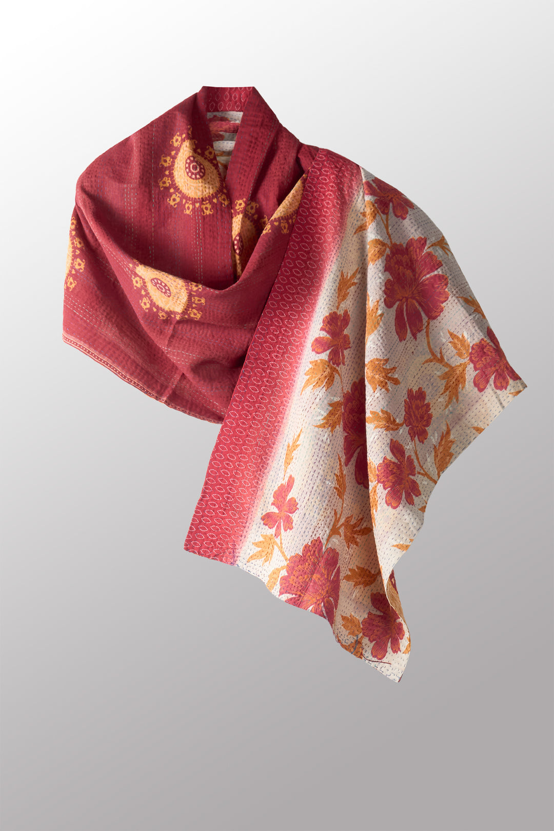 VINTAGE COTTON KANTHA SCARF STANDARD - cv2801-0011a -