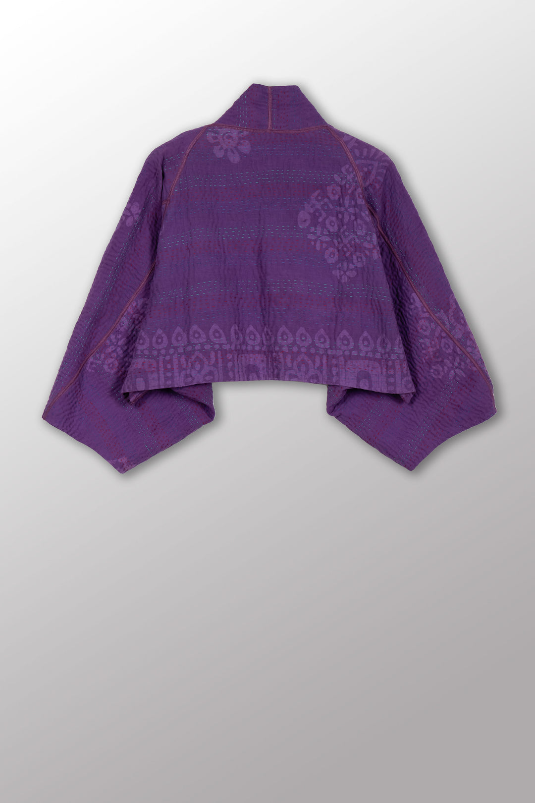 COTTON OVERDYE KANTHA PUFF SLV. SHRUG - ov4062-cprp008a -