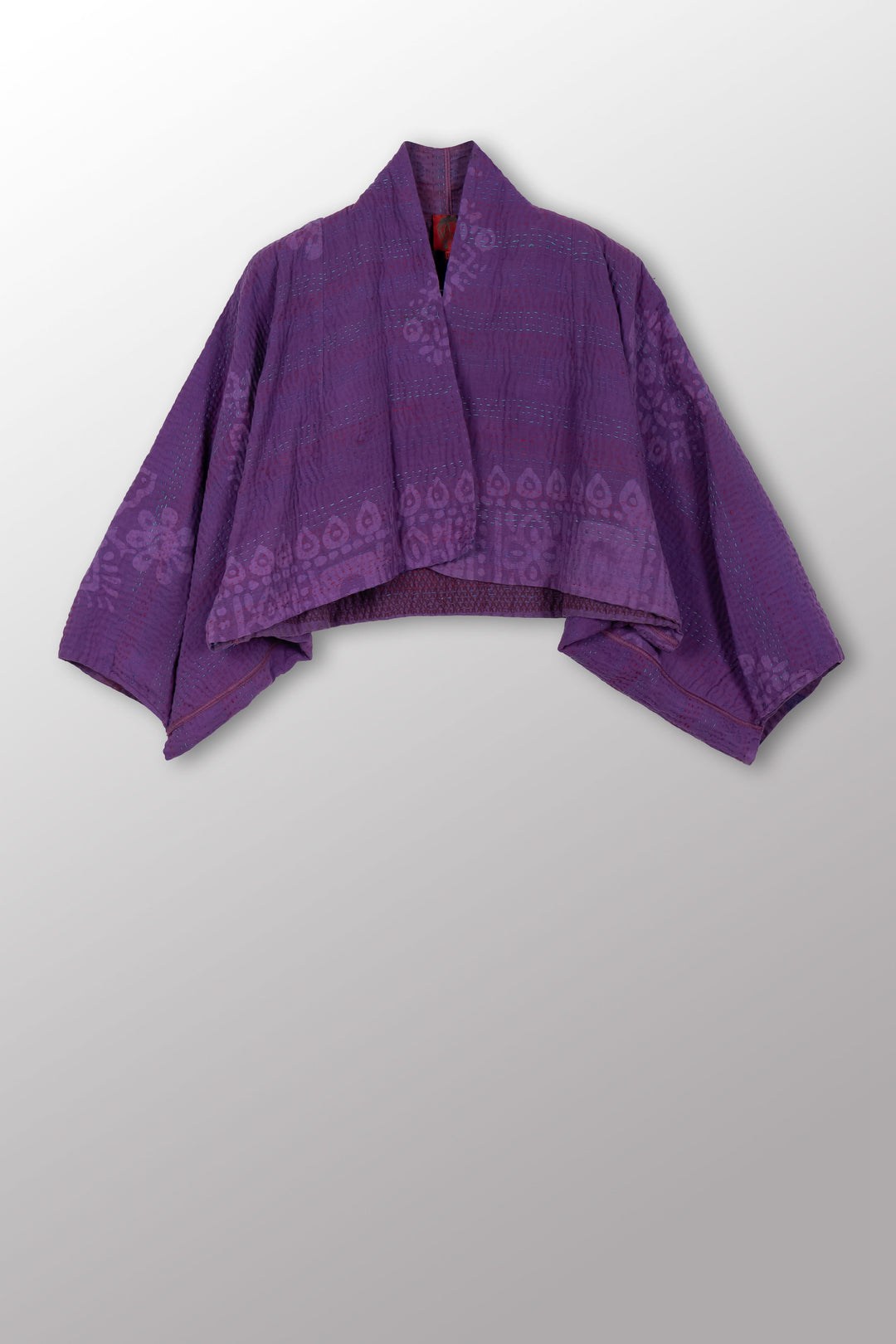 COTTON OVERDYE KANTHA PUFF SLV. SHRUG - ov4062-cprp008a -