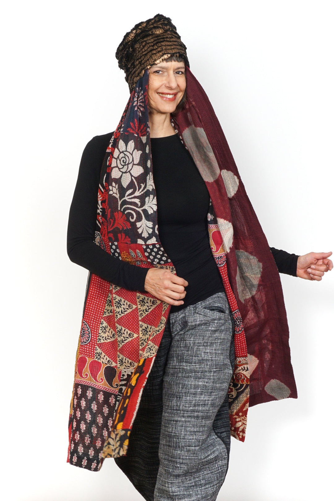 KANTHA CASK STOLE HAT BY KYOKO MURAYAMA - kym-23-017 -