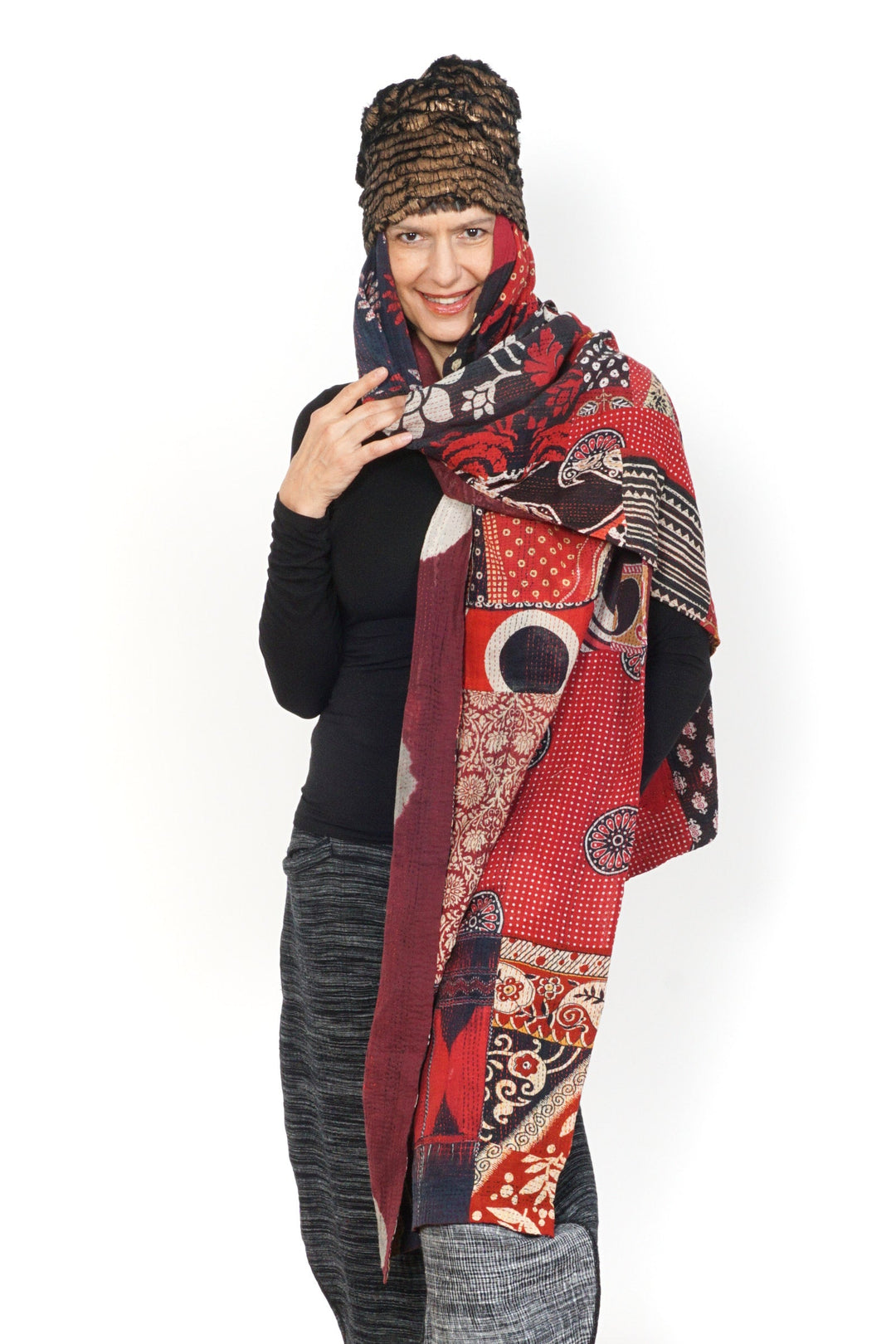 KANTHA CASK STOLE HAT BY KYOKO MURAYAMA - kym-23-017 -