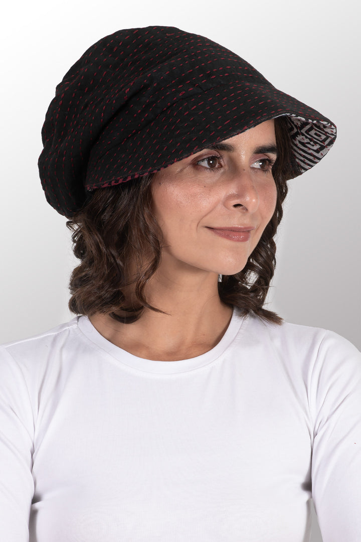 ART BBK KANTHA CASKET HAT BY KYOKO MURAYAMA - ab2895-red -