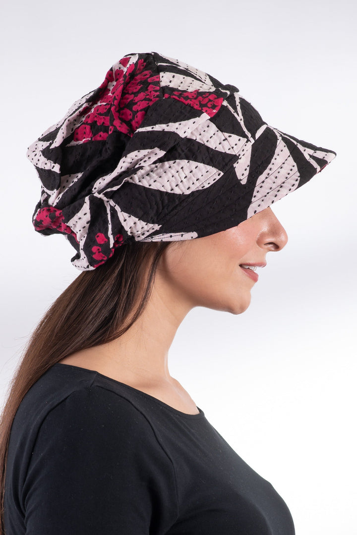 WHITE LEAF BBK KANTHA HALF BRIM HAT - mb2881-blk -
