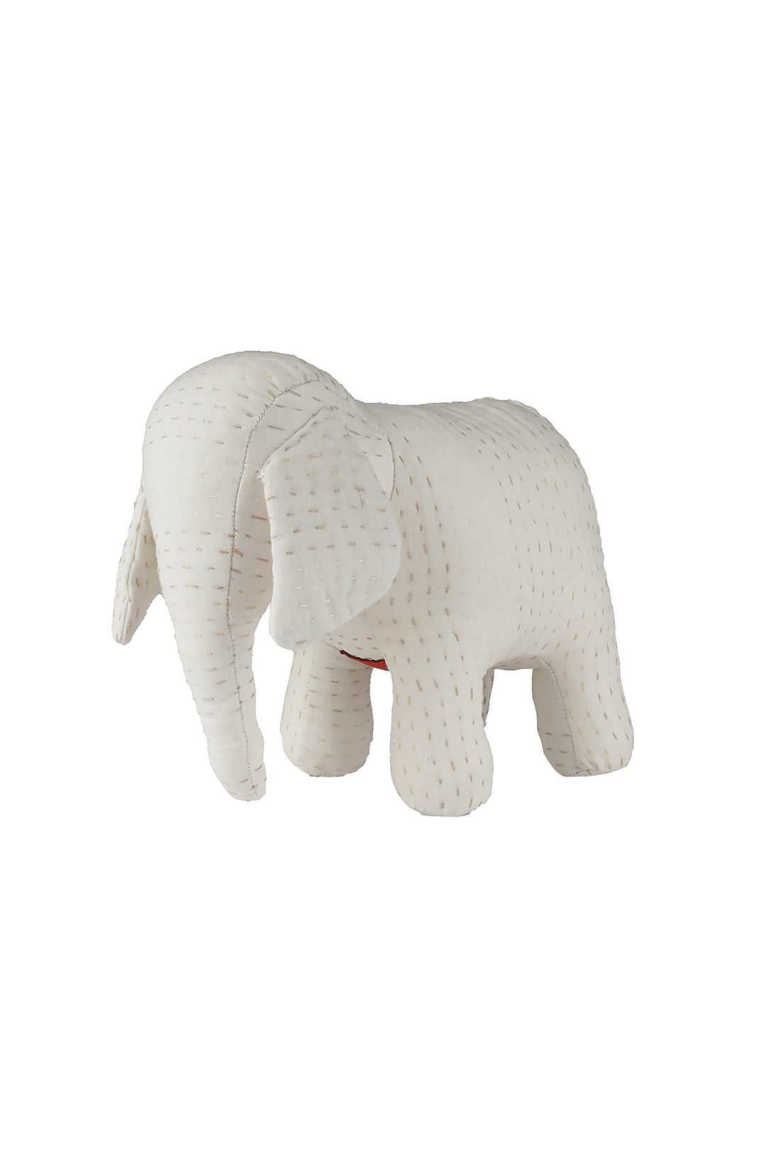 Vintage Silk Kantha Elephant -White-