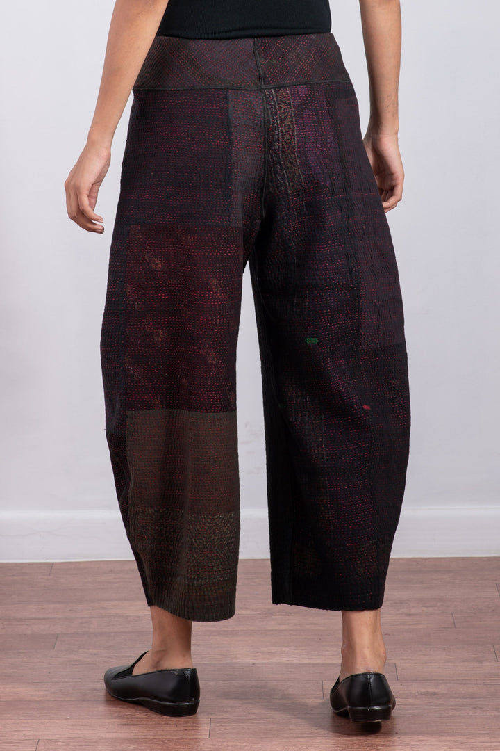 MUJI PATCH KANTHA LANTERN PANTS - mp4634-blk -