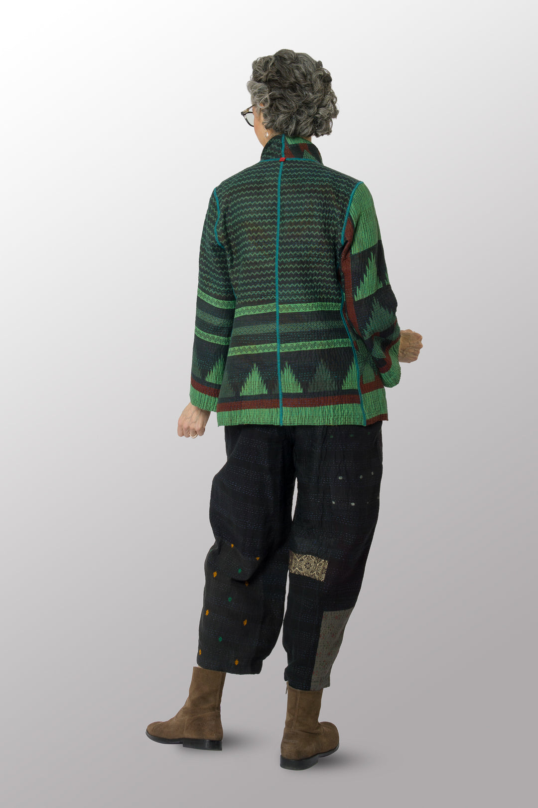 COTTON OVERDYE KANTHA SHORT JKT - ov4007-cgrn032m -