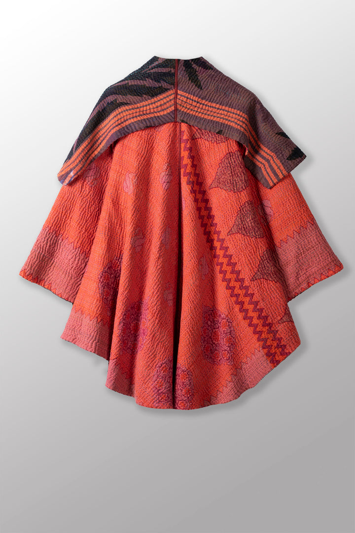 COTTON OVERDYE KANTHA CIRCULAR LONG JKT - ov4009-corg004a -