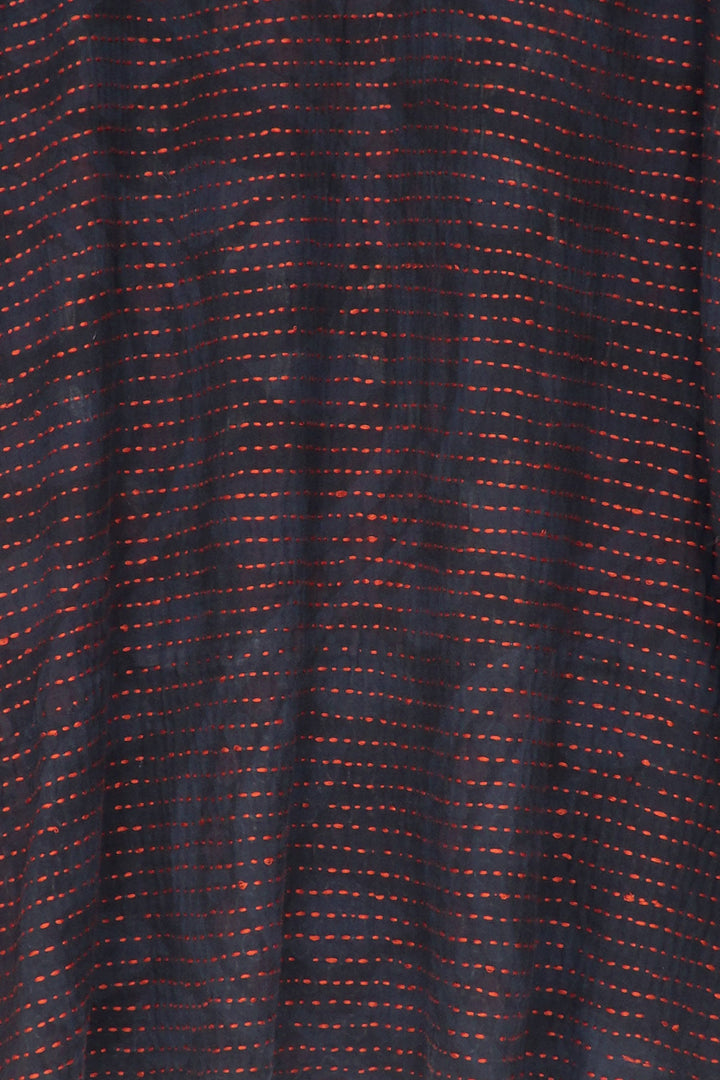 BBK  W VINTAGE BACKING KANTHA FLARE LONG JKT - pk2021-red -