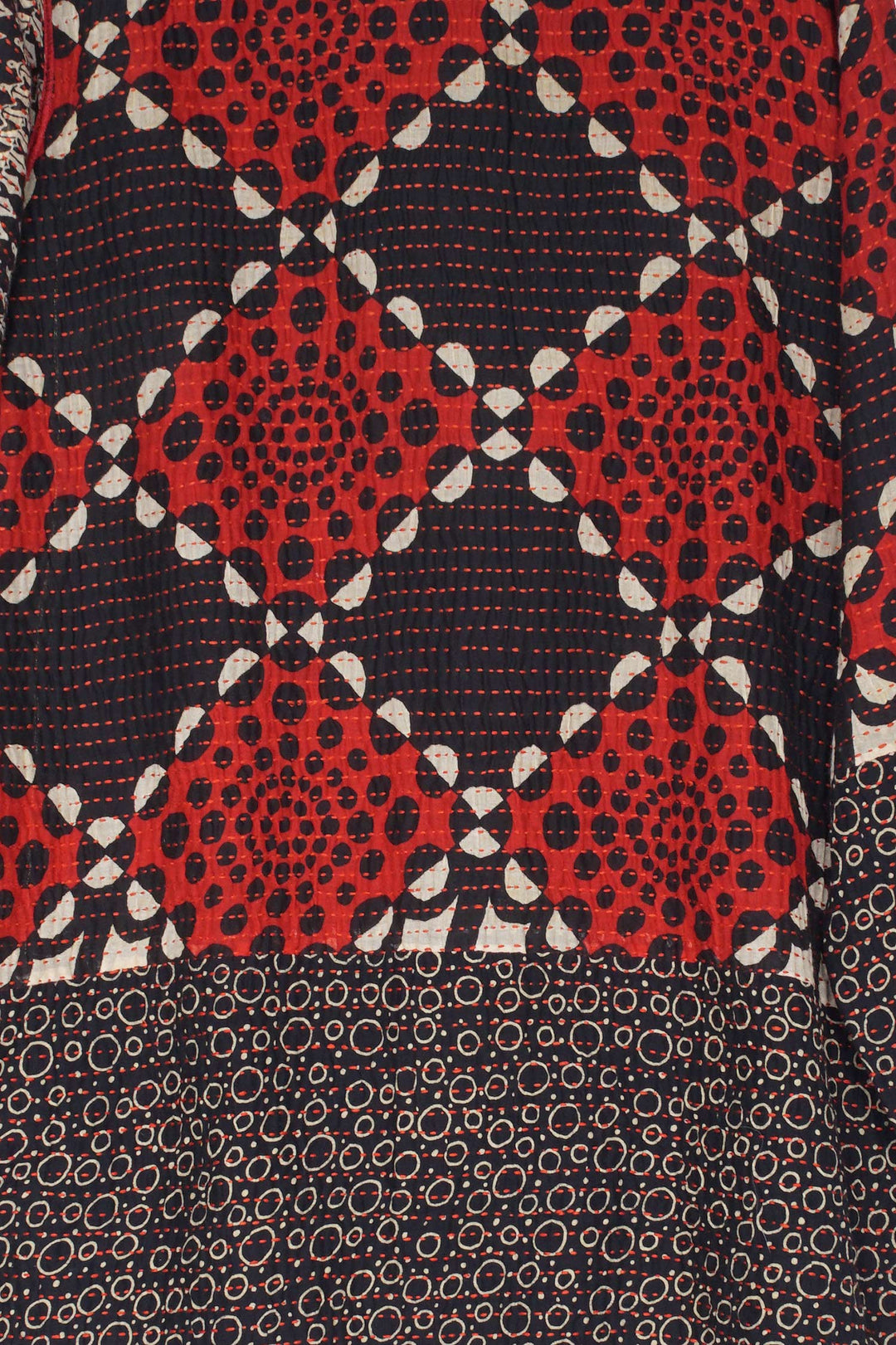 BBK  W VINTAGE BACKING KANTHA CIRCULAR VEST - pk2201-red -