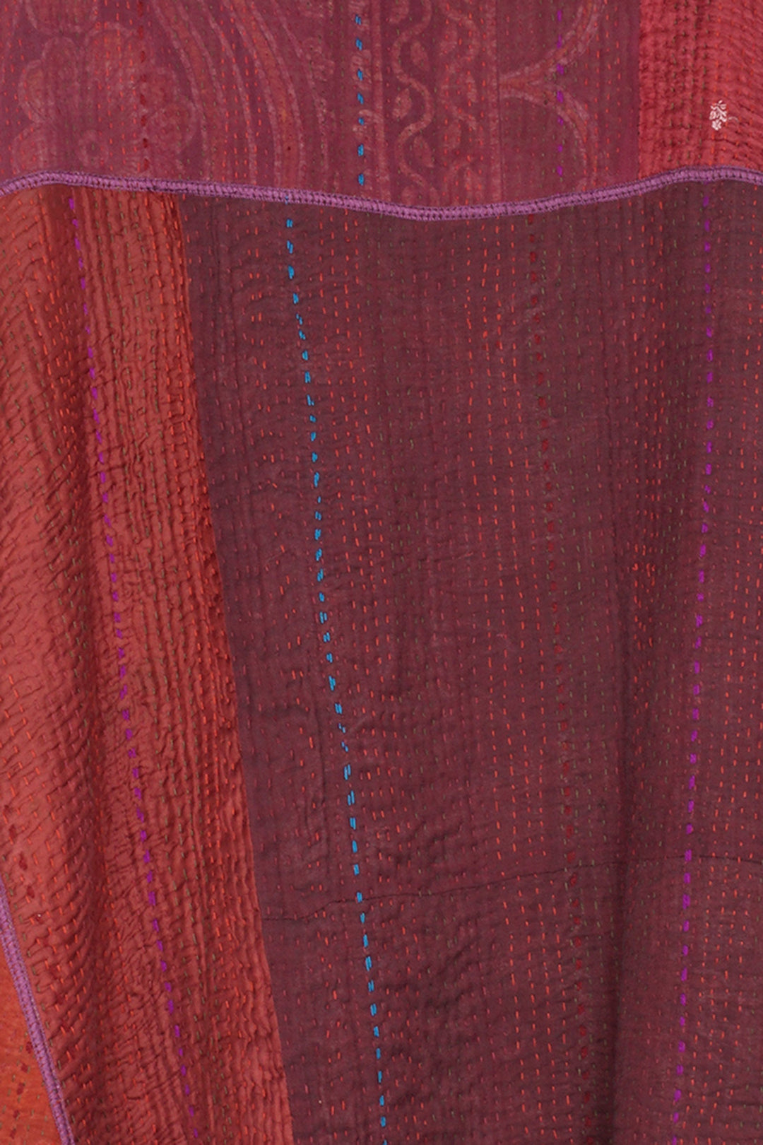 STRIPE RALLIS KANTHA WRAP VEST - pr4213-red -