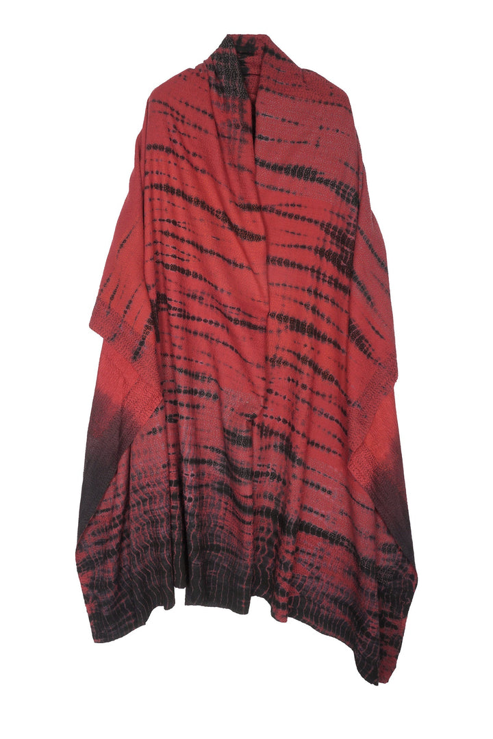 SERPENT PRINT KANTHA SHAWL X-LARGE - sp2804-red -