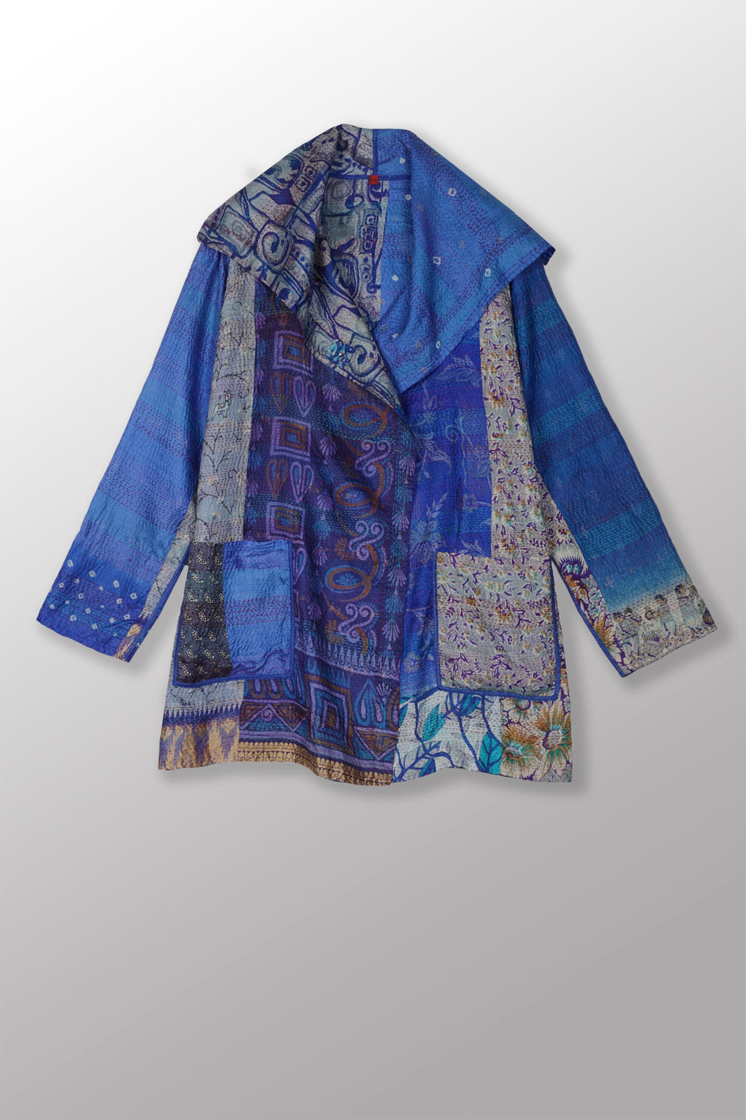VINTAGE SILK KANTHA POCKET JKT - sv2002-0058a -