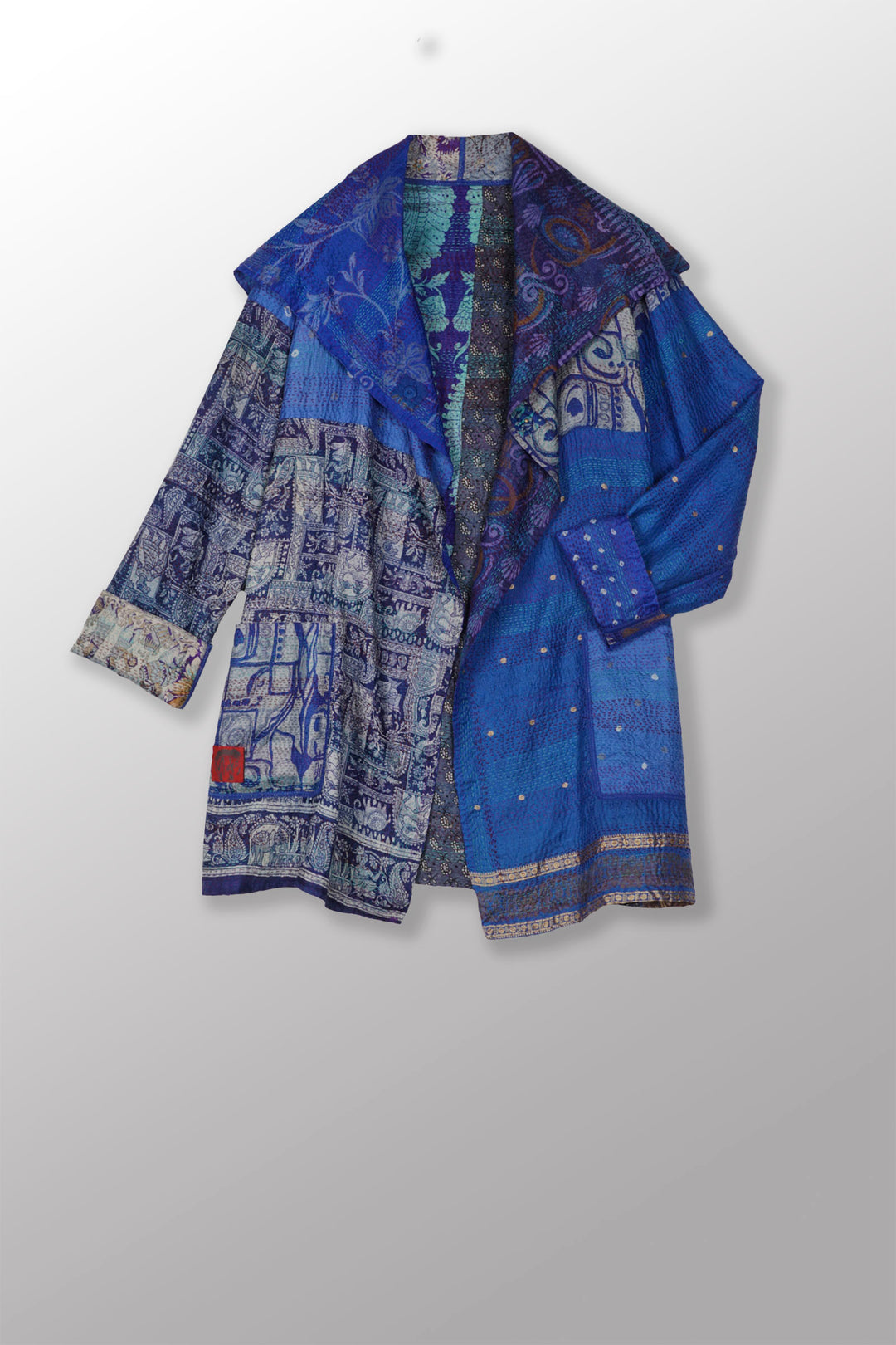 VINTAGE SILK KANTHA POCKET JKT - sv2002-0058a -