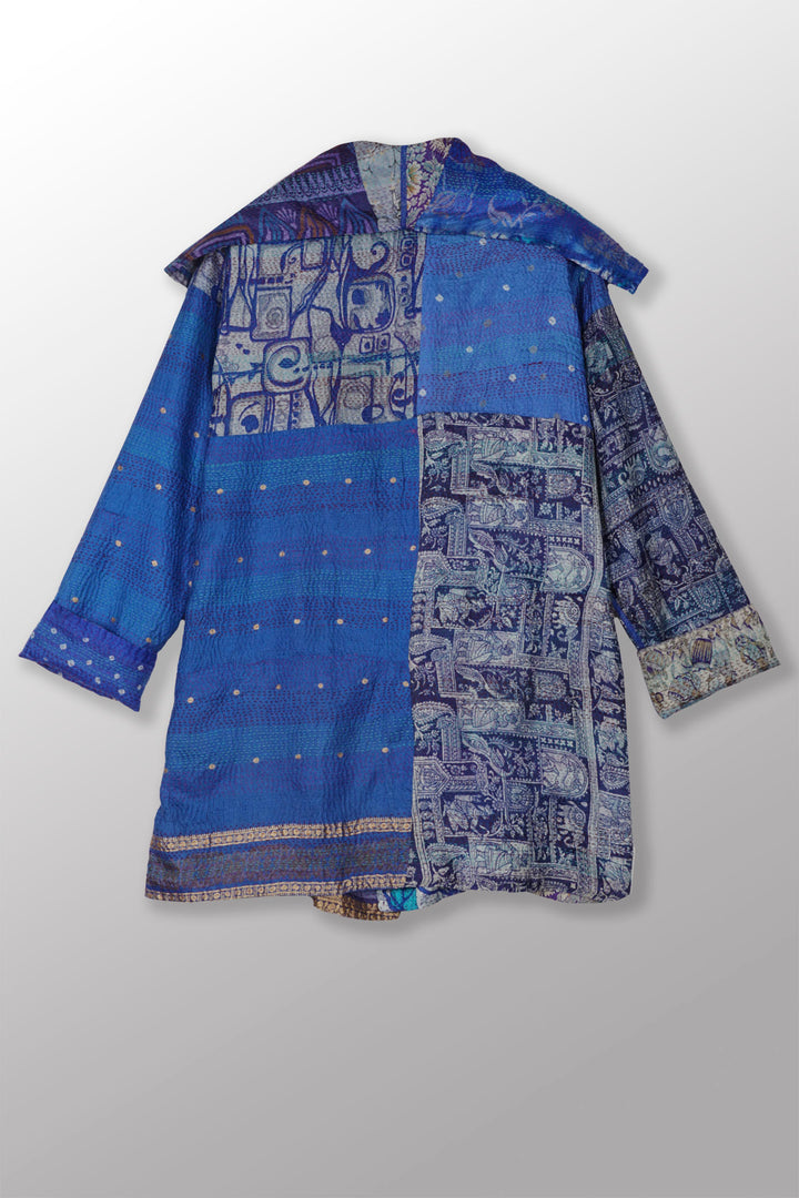 VINTAGE SILK KANTHA POCKET JKT - sv2002-0058a -