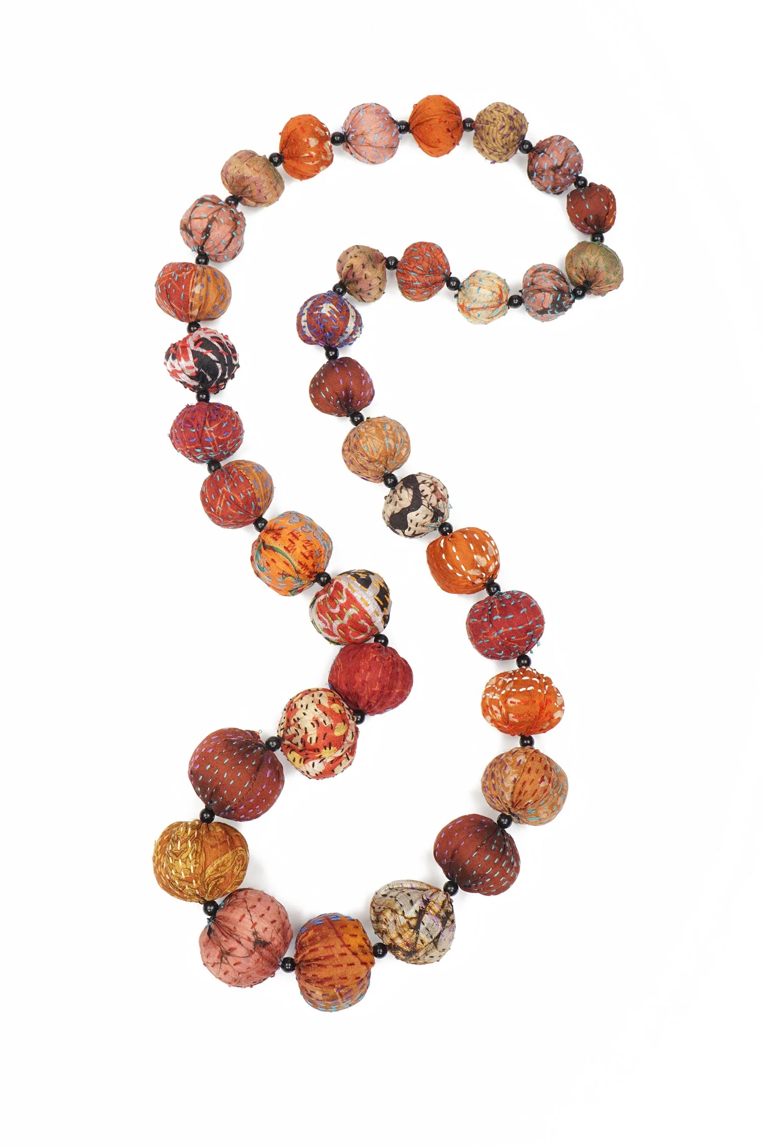 Mieko Mintz Vintage Silk Kantha Seed Necklace main image 0