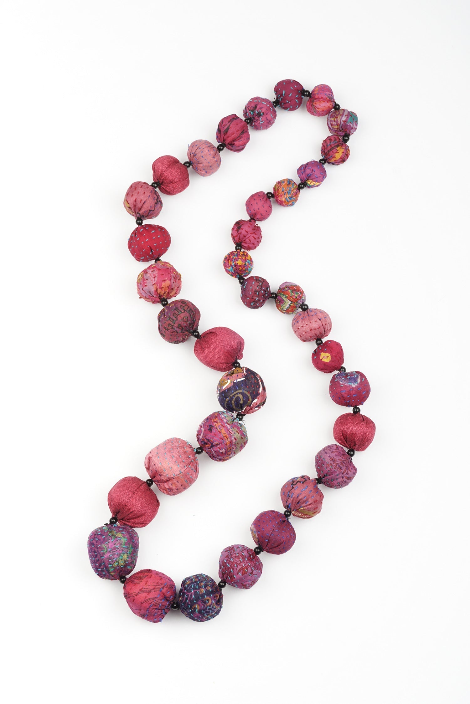 Mieko Mintz Vintage Silk Kantha Seed Necklace main image 1