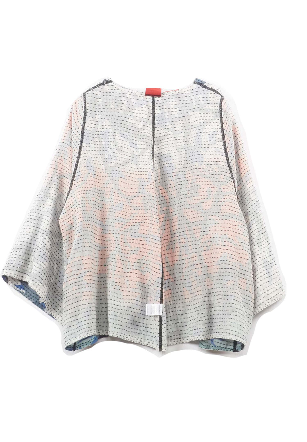 SUMMER BREEZE PRINT KANTHA BELL SHAPE JKT - sz2048-blu -