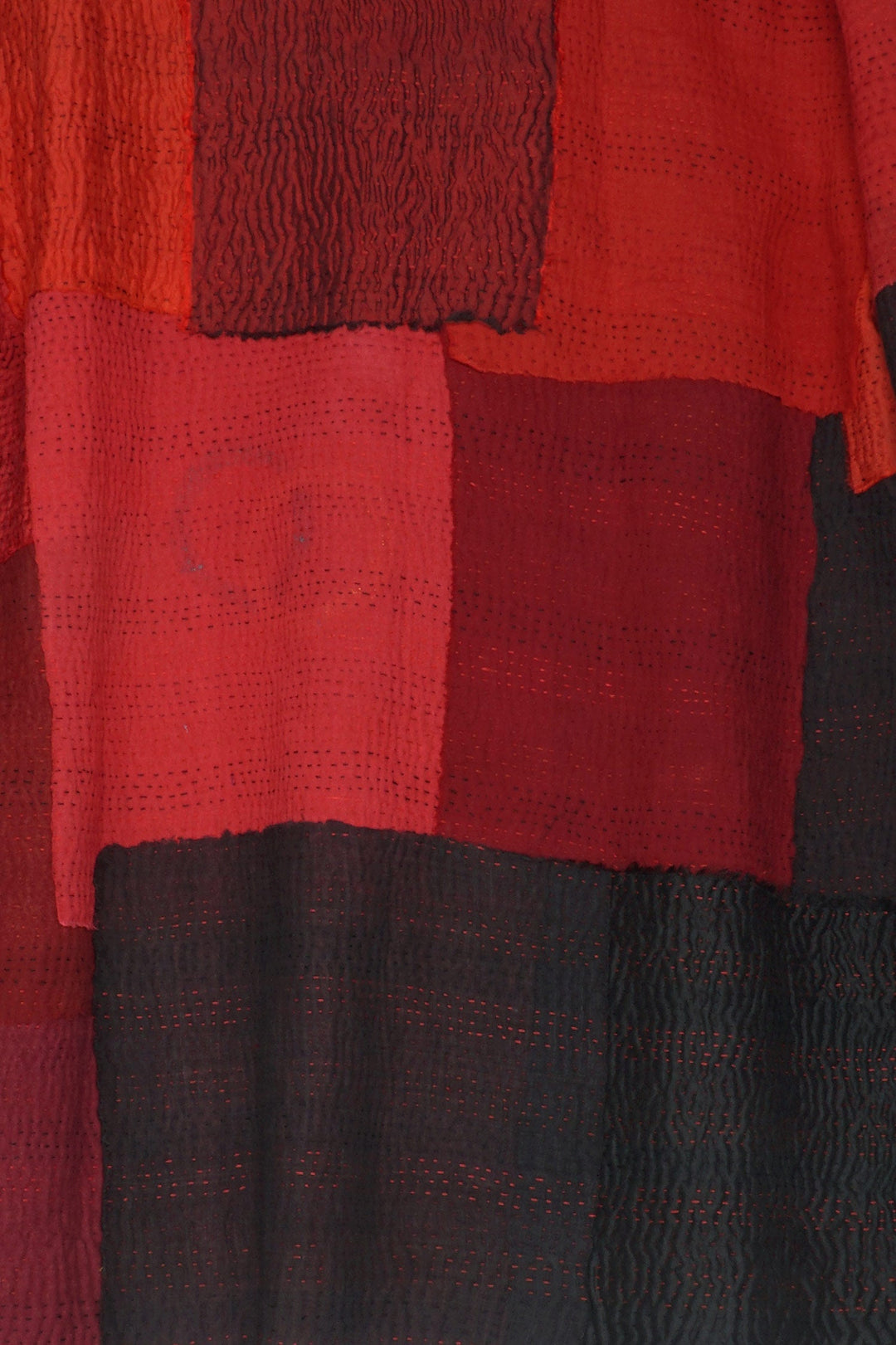 TWO TONE PATCH KANTHA POCKET JKT - tn4002-red -