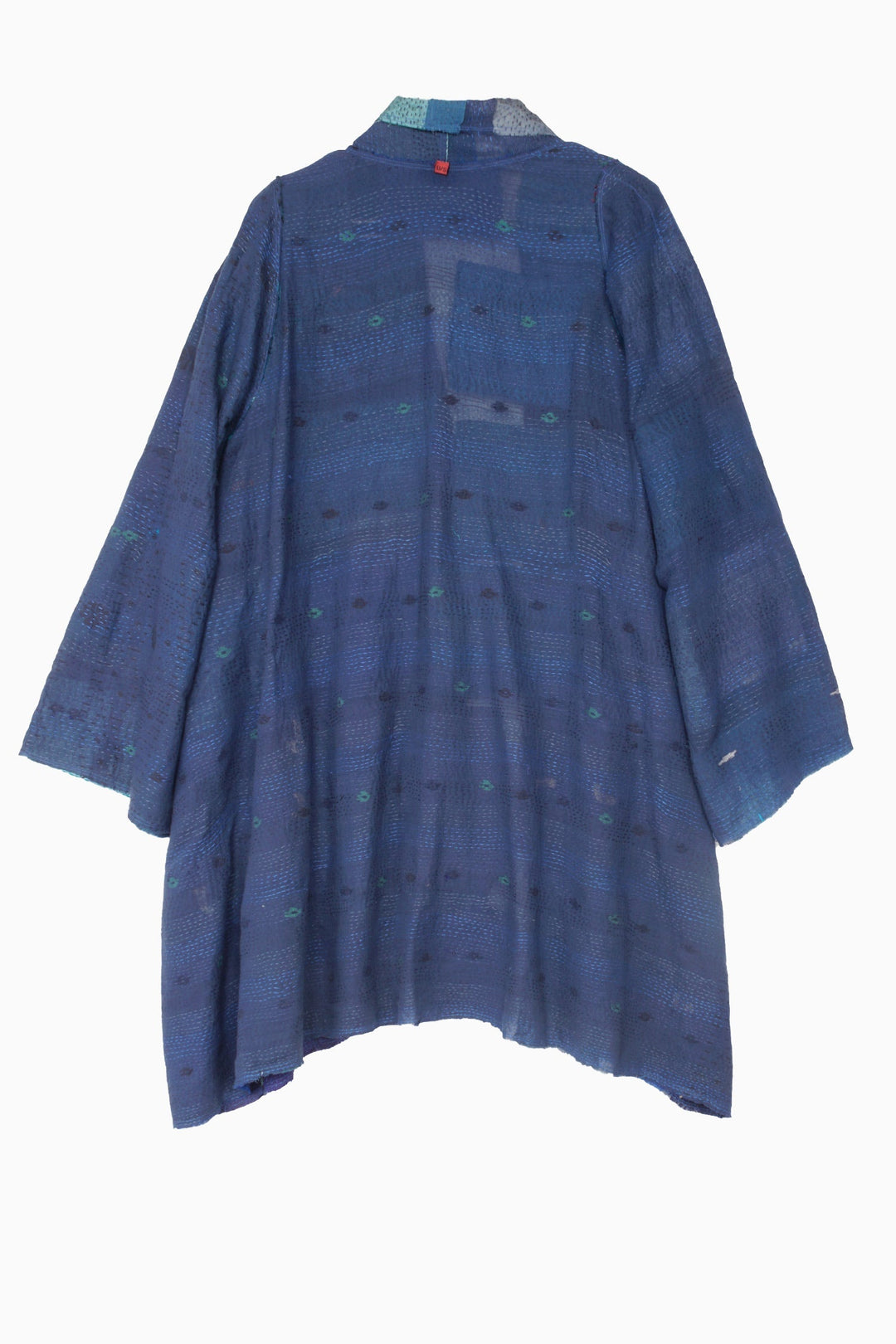 TONAL TILE PATCH KANTHA A-LINE JKT - tt2003-blu -