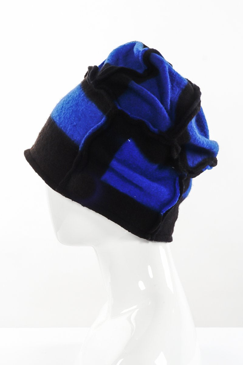 BOILED WOOL PATCHWORK HAT - wb1880-blu -