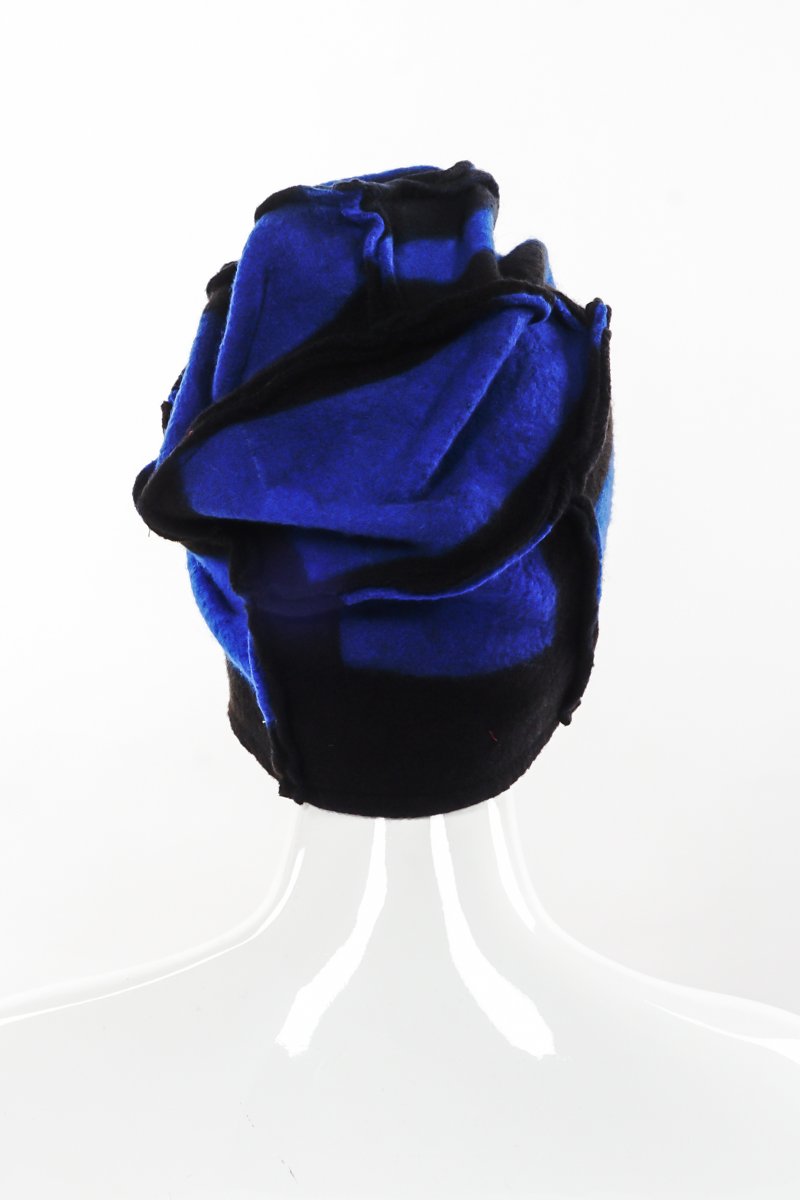 BOILED WOOL PATCHWORK HAT - wb1880-blu -