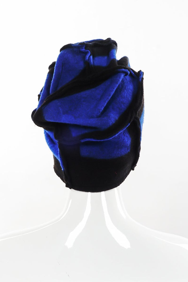 BOILED WOOL PATCHWORK HAT - wb1880-blu -