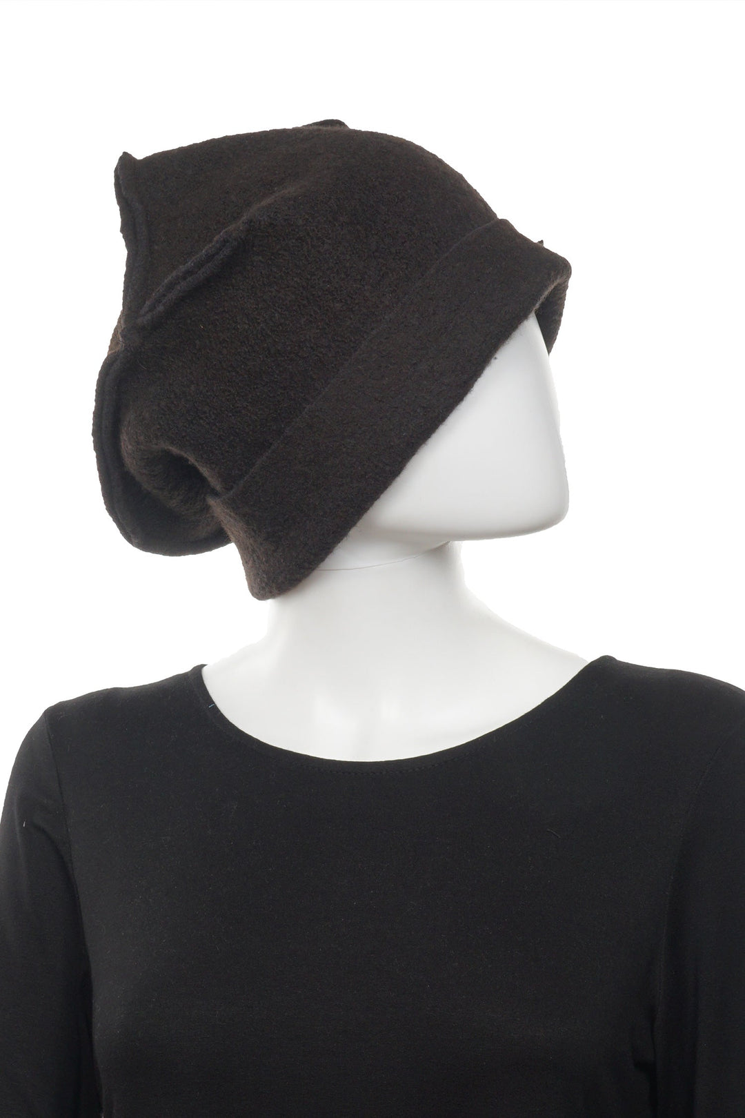 BOILED WOOL PERSIMMON HAT - wb1884-blk -