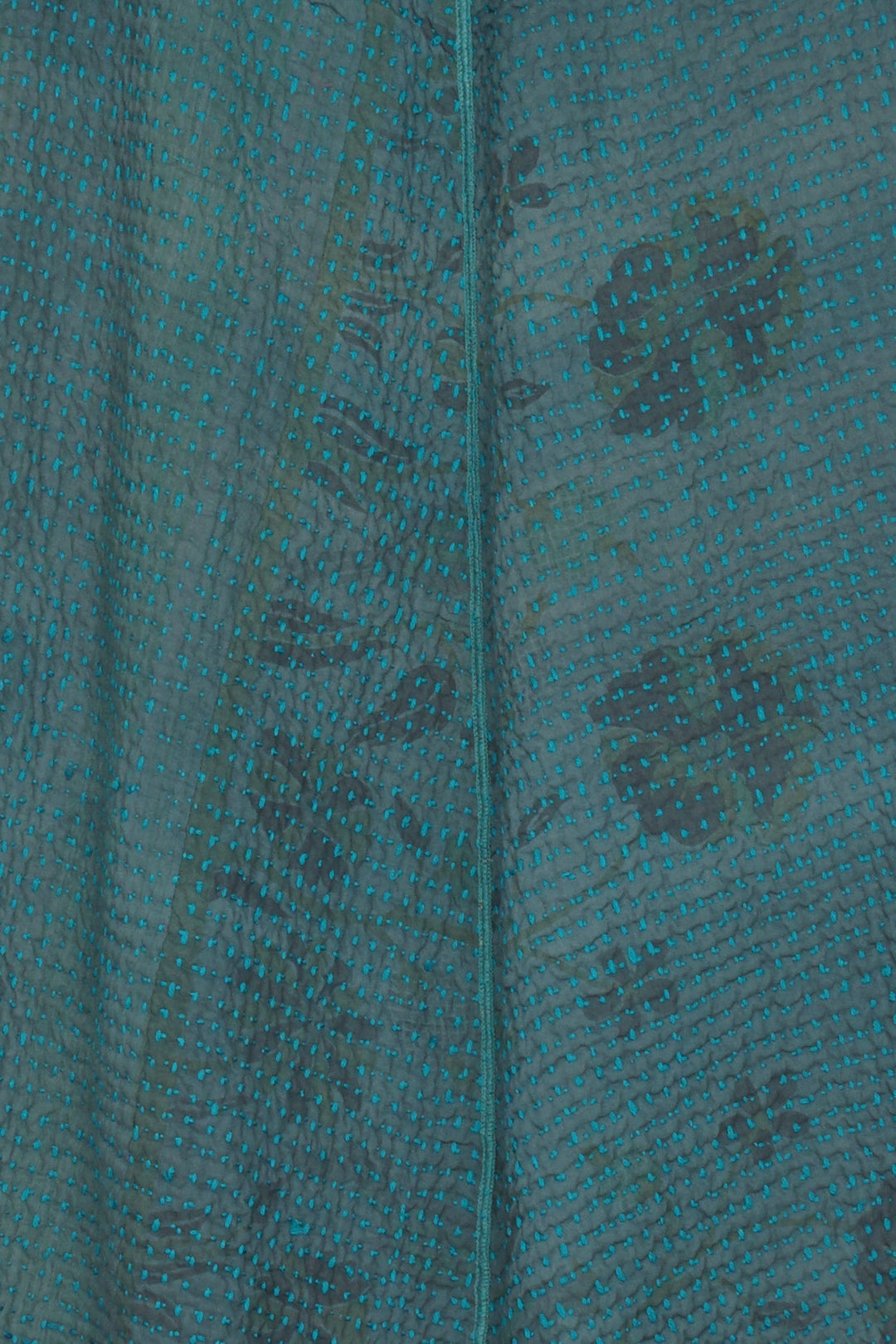 WOOL WAFFLE KANTHA CIRCULAR VEST - ww3201-tel -