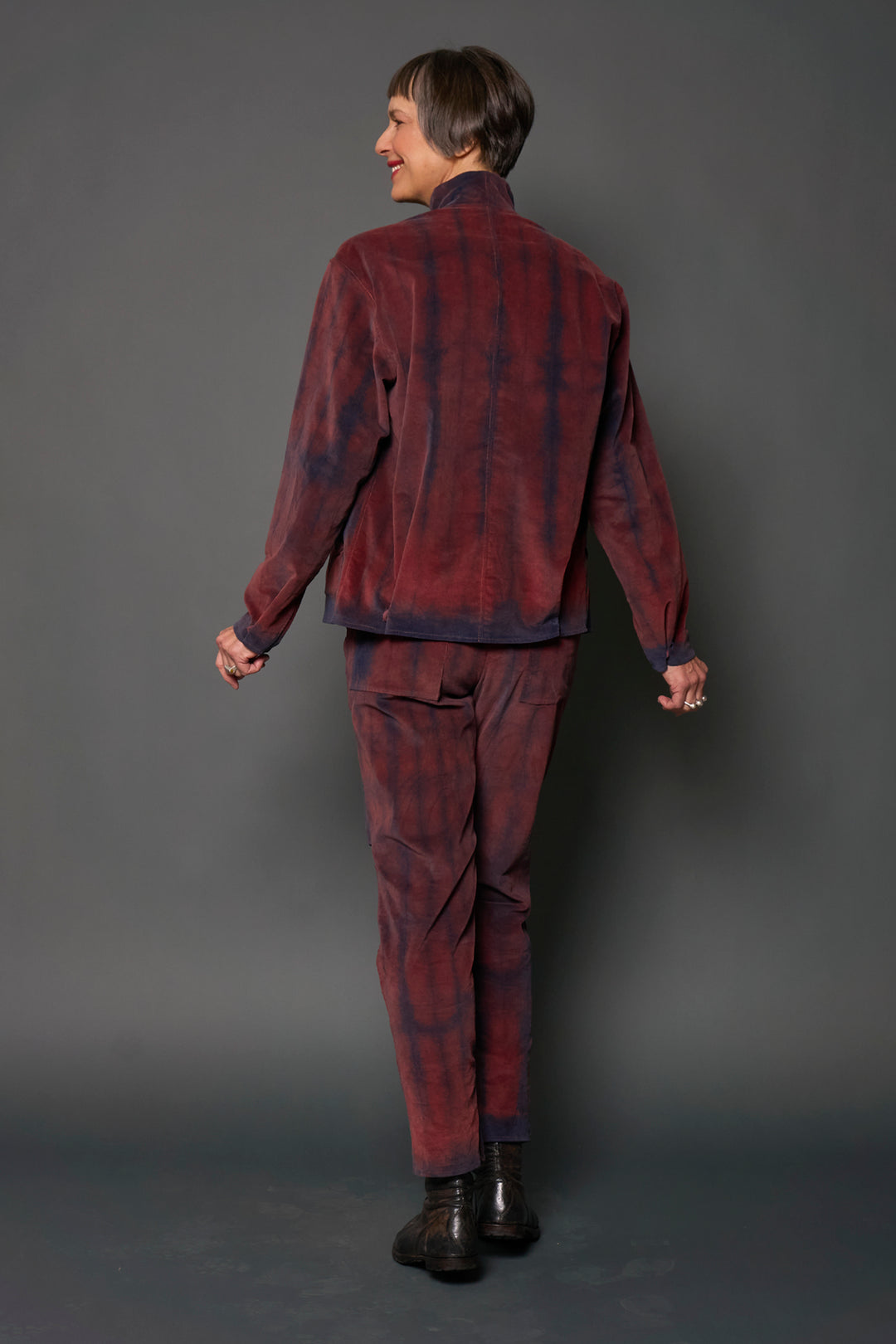 CORDUROY SHIBORI TIE DYE MEN'S BLOUSON - co1040-nvy -