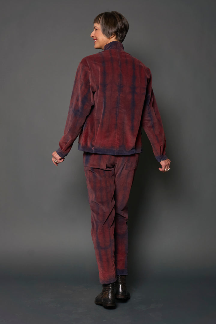 CORDUROY SHIBORI TIE DYE MEN'S BLOUSON - co1040-nvy -