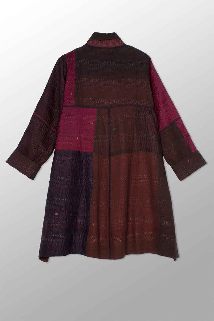 JAIPUR PATCH KANTHA A-LINE DUSTER - jp4311-brn -