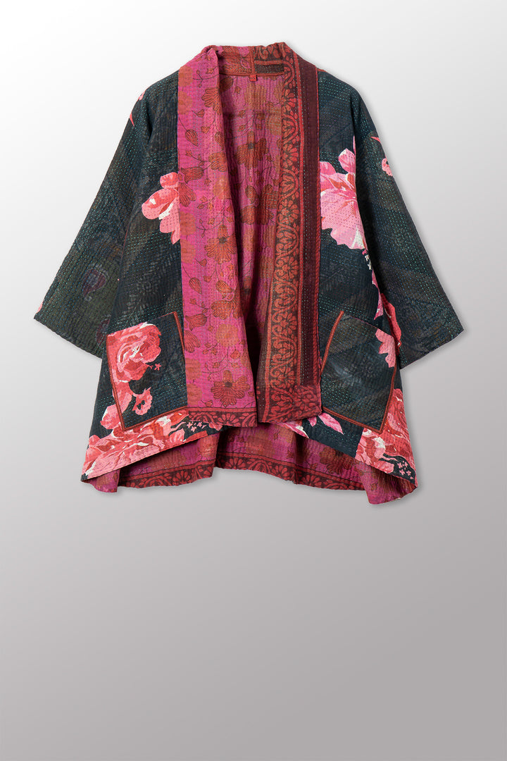 VINTAGE COTTON KANTHA KIMONO JKT - cv4004-0214a -