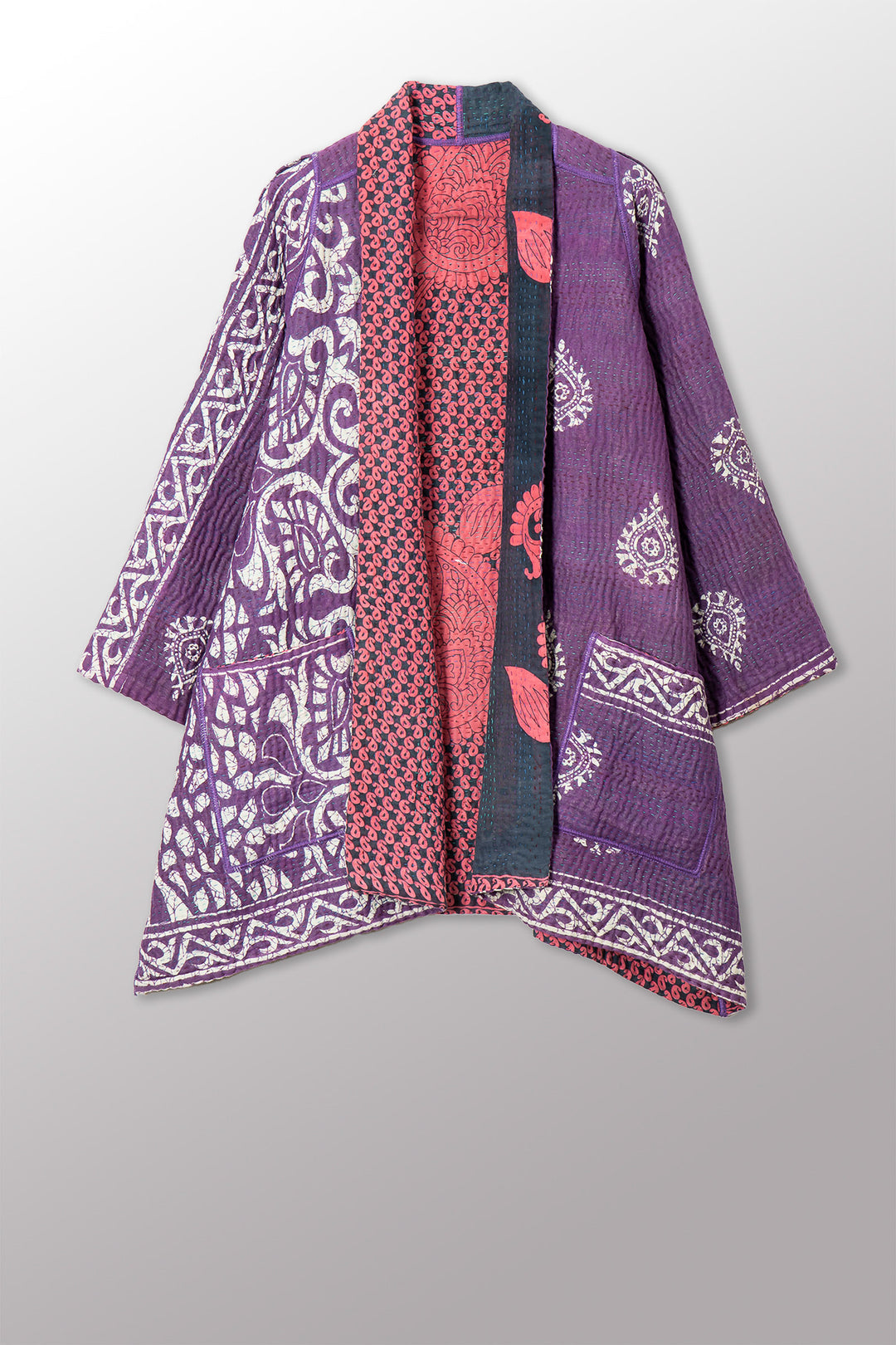 VINTAGE COTTON KANTHA A-LINE JKT - cv4003-0460a -