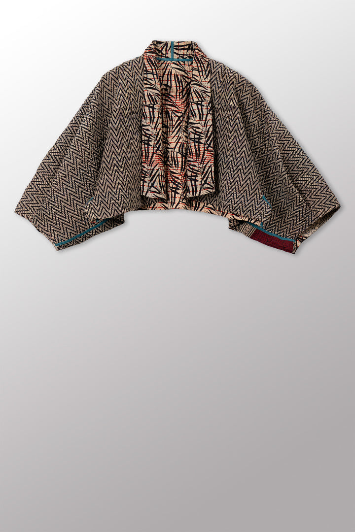 SOHO BAMBOO KANTHA PUFF SLV. SHRUG - bo4062-cblk010a -