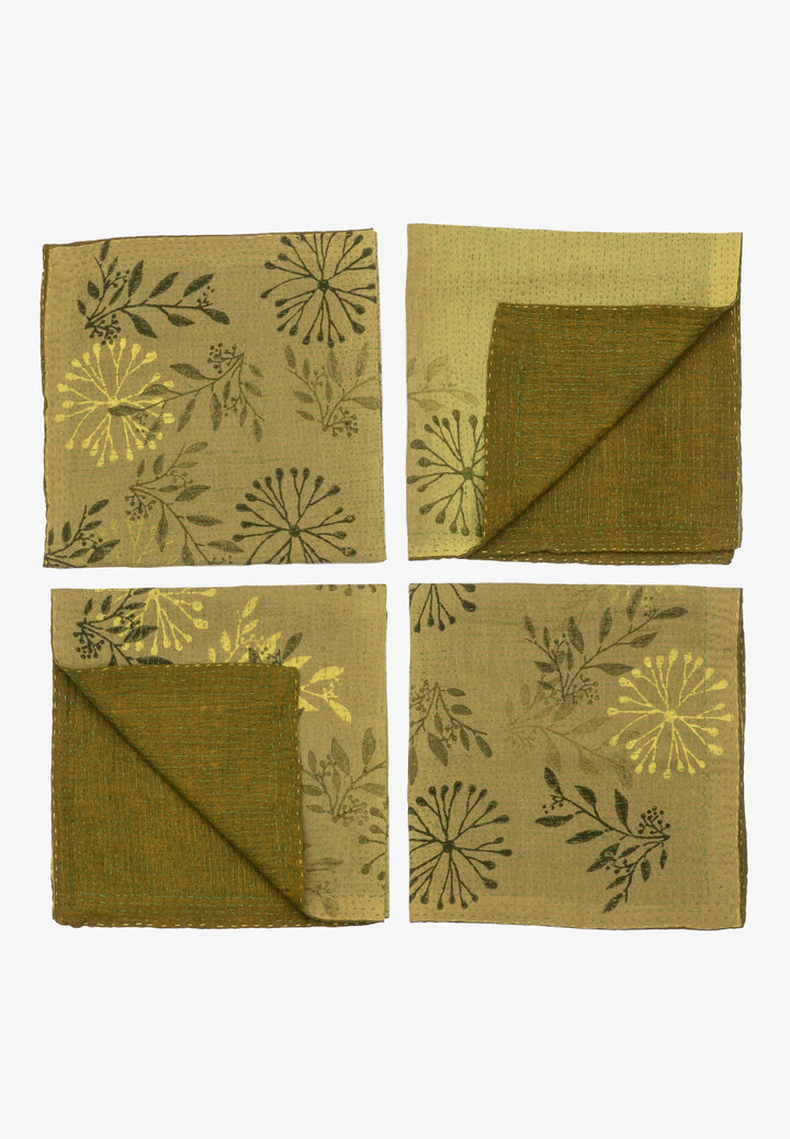 Ombre Handmade Kantha Napkin -Green (Set of 2)
