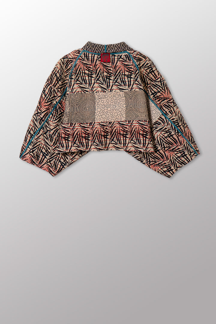 SOHO BAMBOO KANTHA PUFF SLV. SHRUG - bo4062-cblk001a -