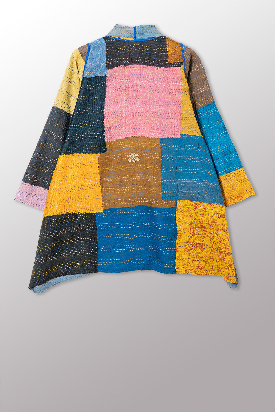 MOSAIC FRAY PATCH KANTHA A-LINE JACKET - zb2003-mlt -